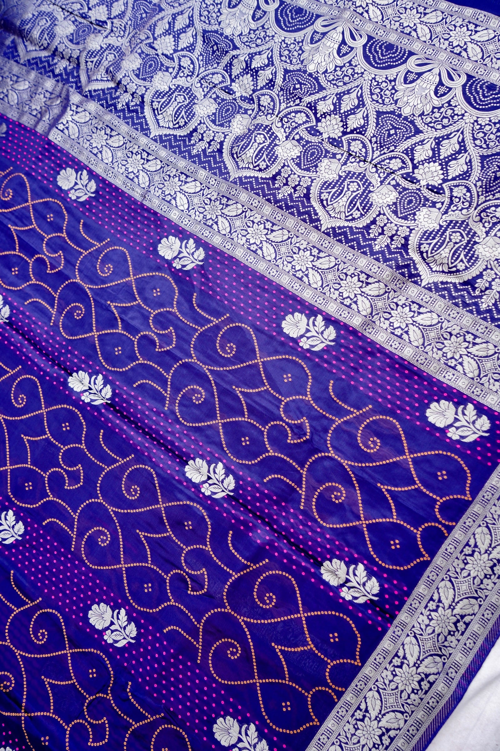 Purple Crepe Silk Banarasi Saree with Meenakari Zari Work