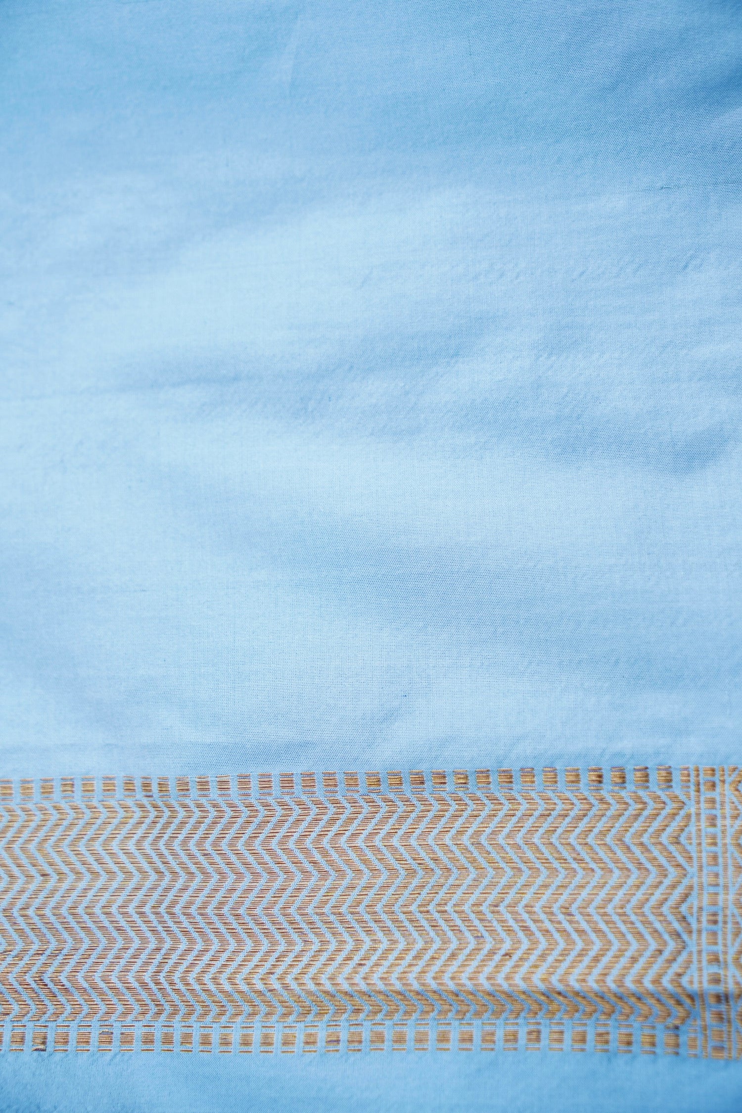 Powder Blue Handwoven Pure Kataan Silk Shikaargah Benarasi Saree
