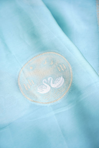 Green Banarasi Mashru Saree Sona-Rupa Shikargah