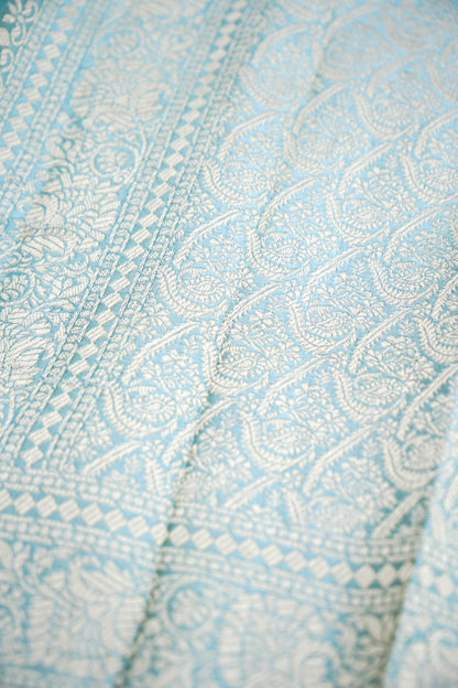 Green Banarasi Mashru Saree Sona-Rupa Shikargah
