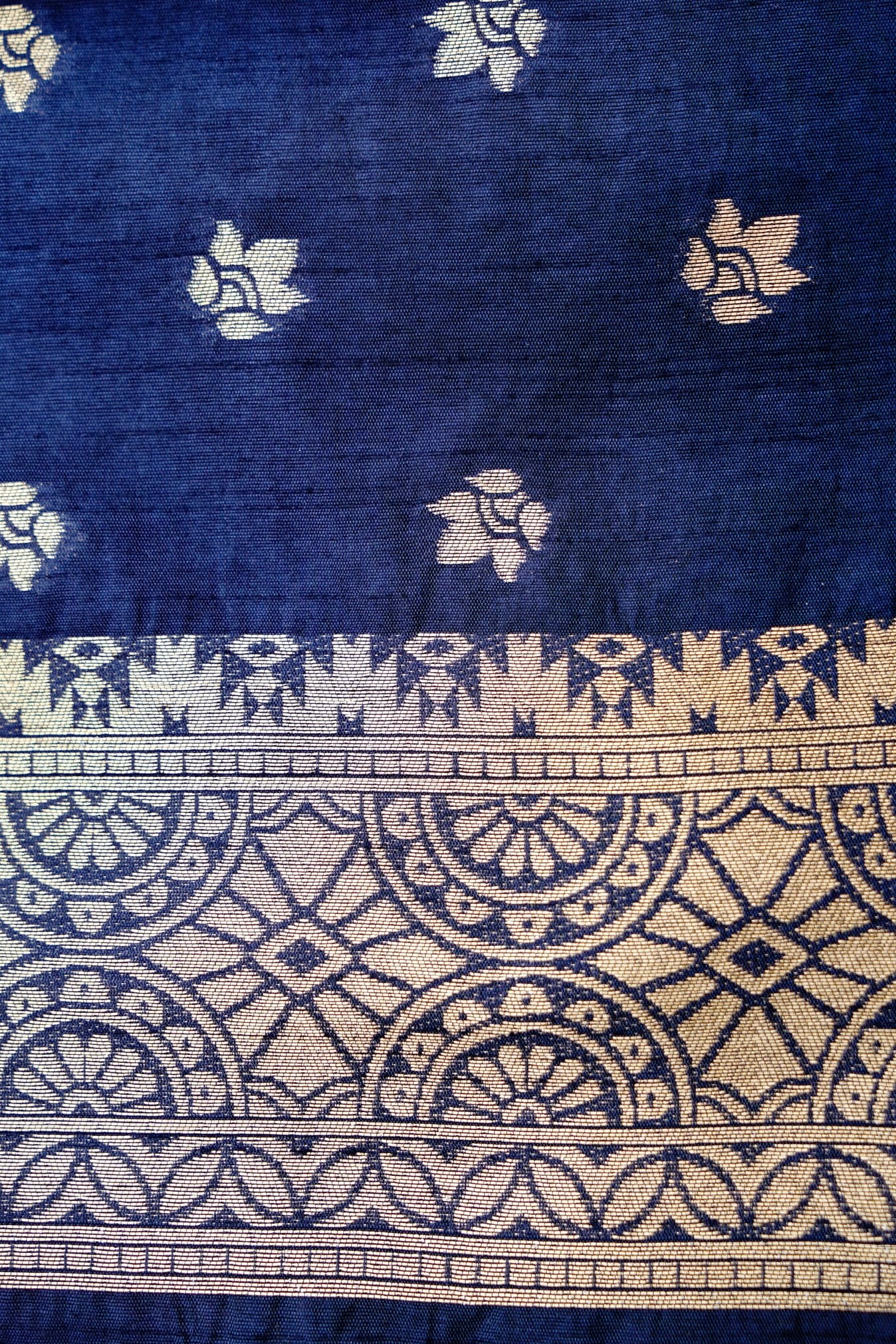 Black Floral Butas Organza Banarasi Saree with Meenakari