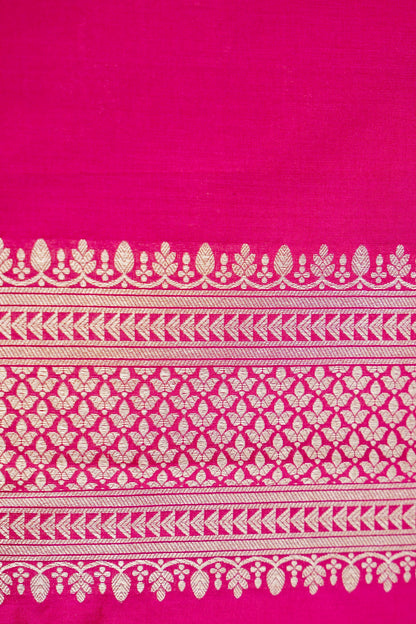 Red Jangla Handwoven Pure Kataan Silk Banarasi Saree