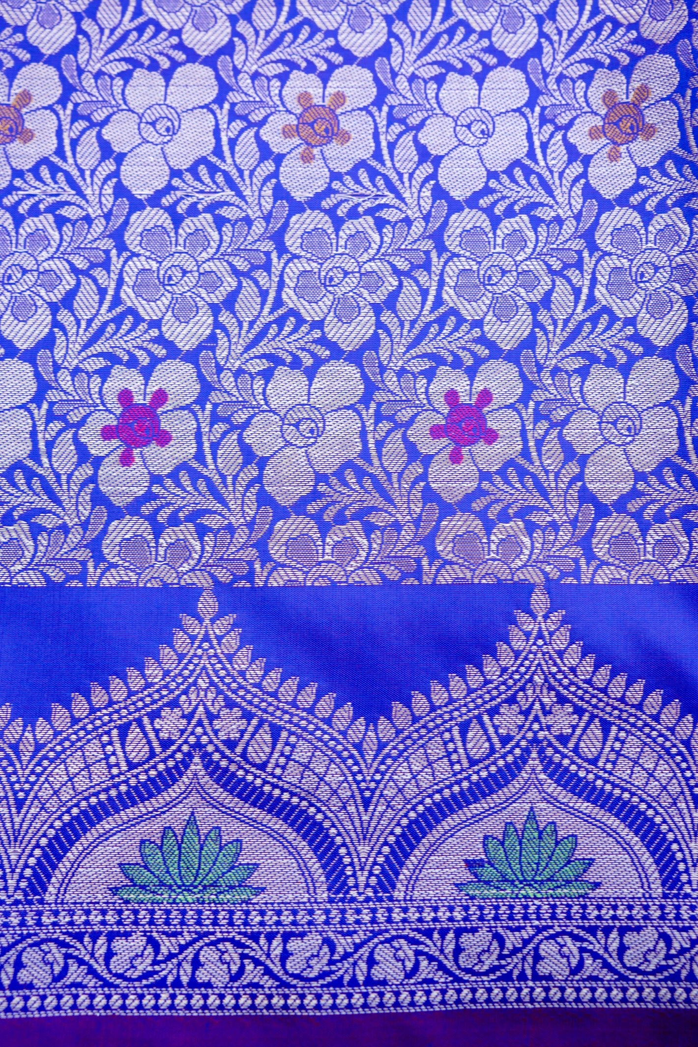 Lapis Blue Butidar Banarasi Saree with Meenakari