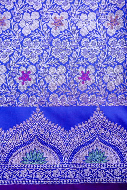 Lapis Blue Butidar Banarasi Saree with Meenakari