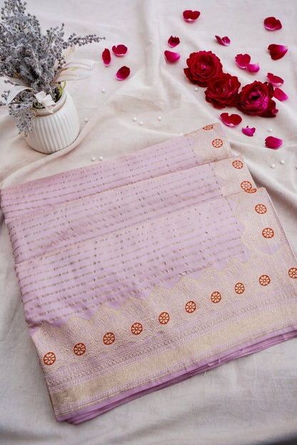 Pink Handwoven Pure Kataan Silk Banarasi Saree