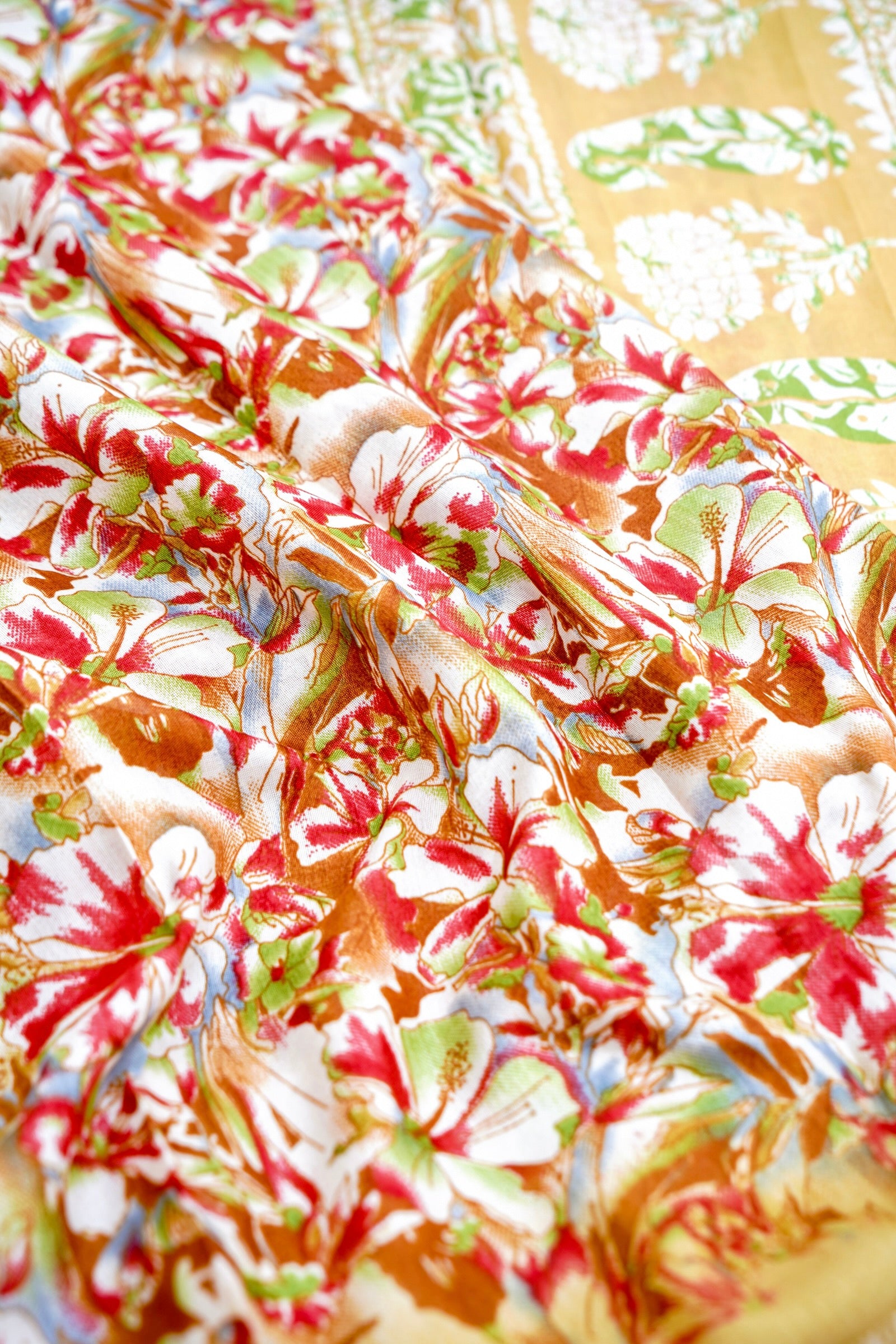 Yellow Chanderi Cotton Floral Digital Print Banarasi Saree