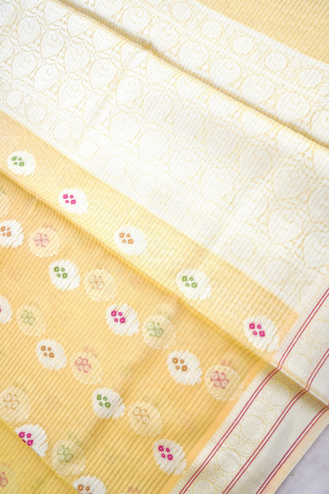 Kota Silk Yellow Buta Woven Banarasi Saree