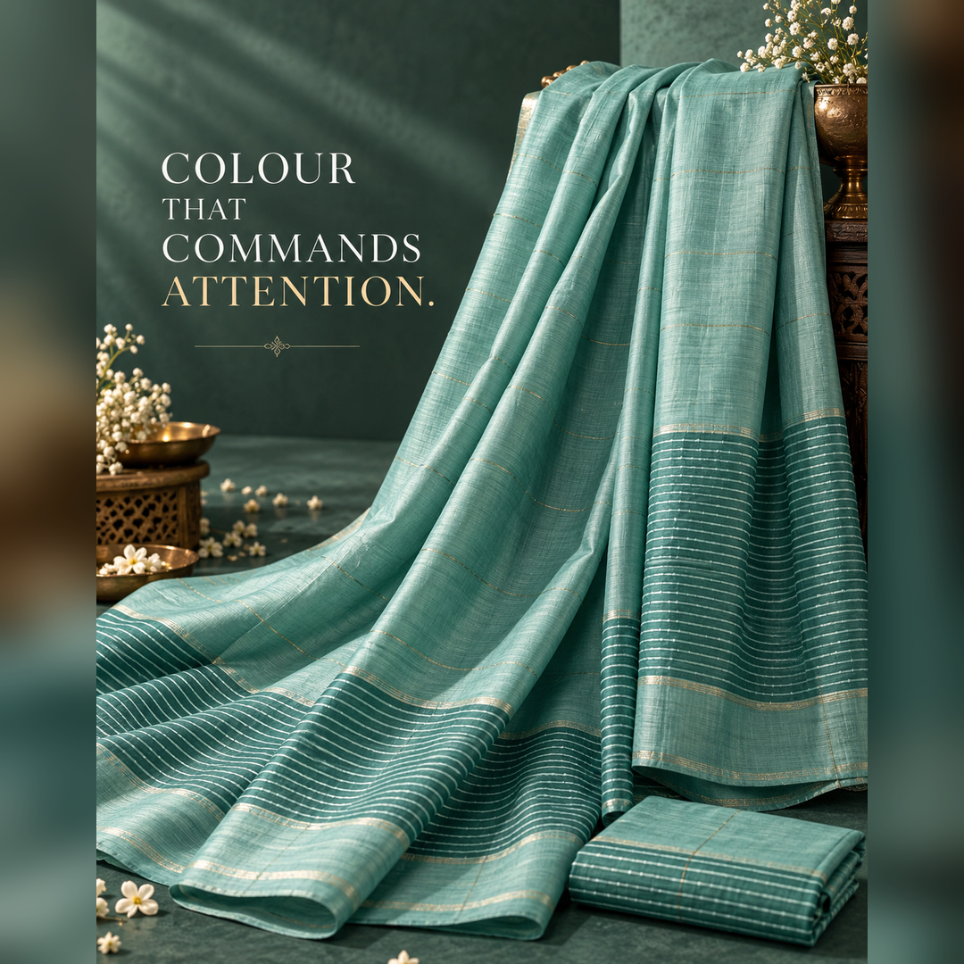 Green Pure Maheshwari Silk Suit Set