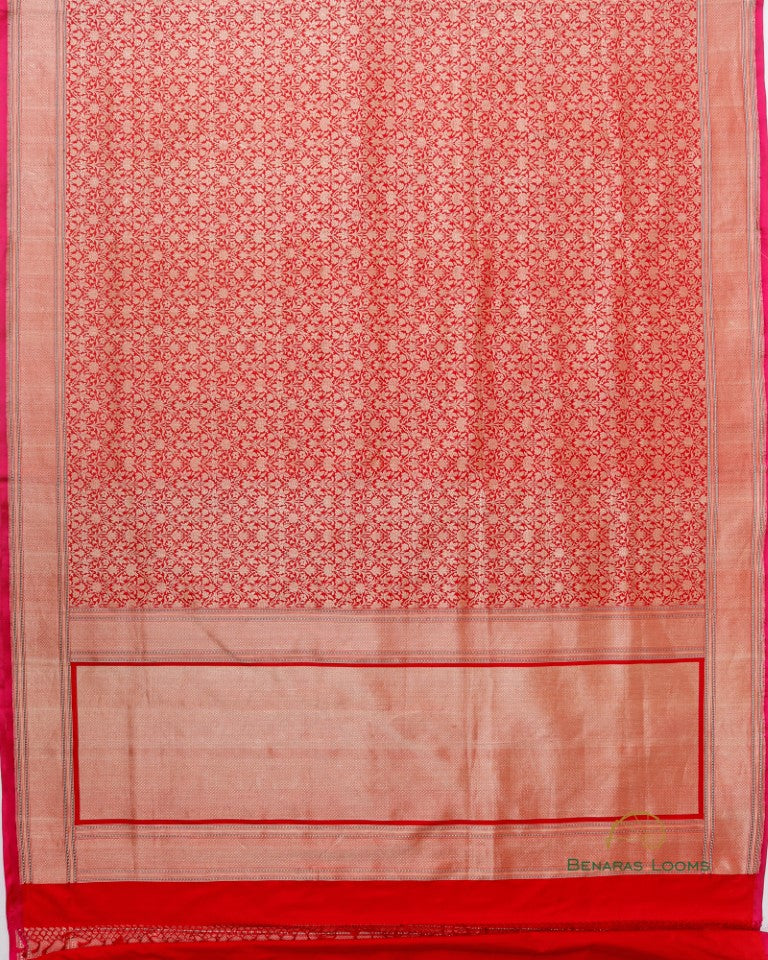 Red Handloom Kataan Silk Banarasi Silk Saree