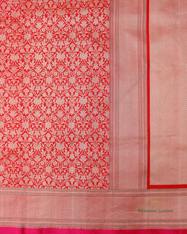 Red Handloom Kataan Silk Banarasi Silk Saree
