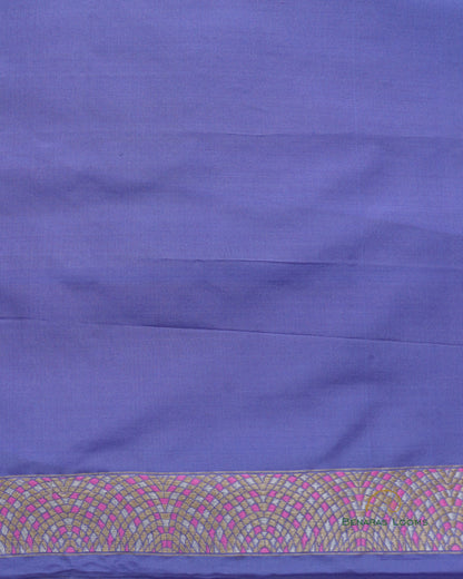 Periwinkle Handloom Kataan Kadhua Banarasi Saree