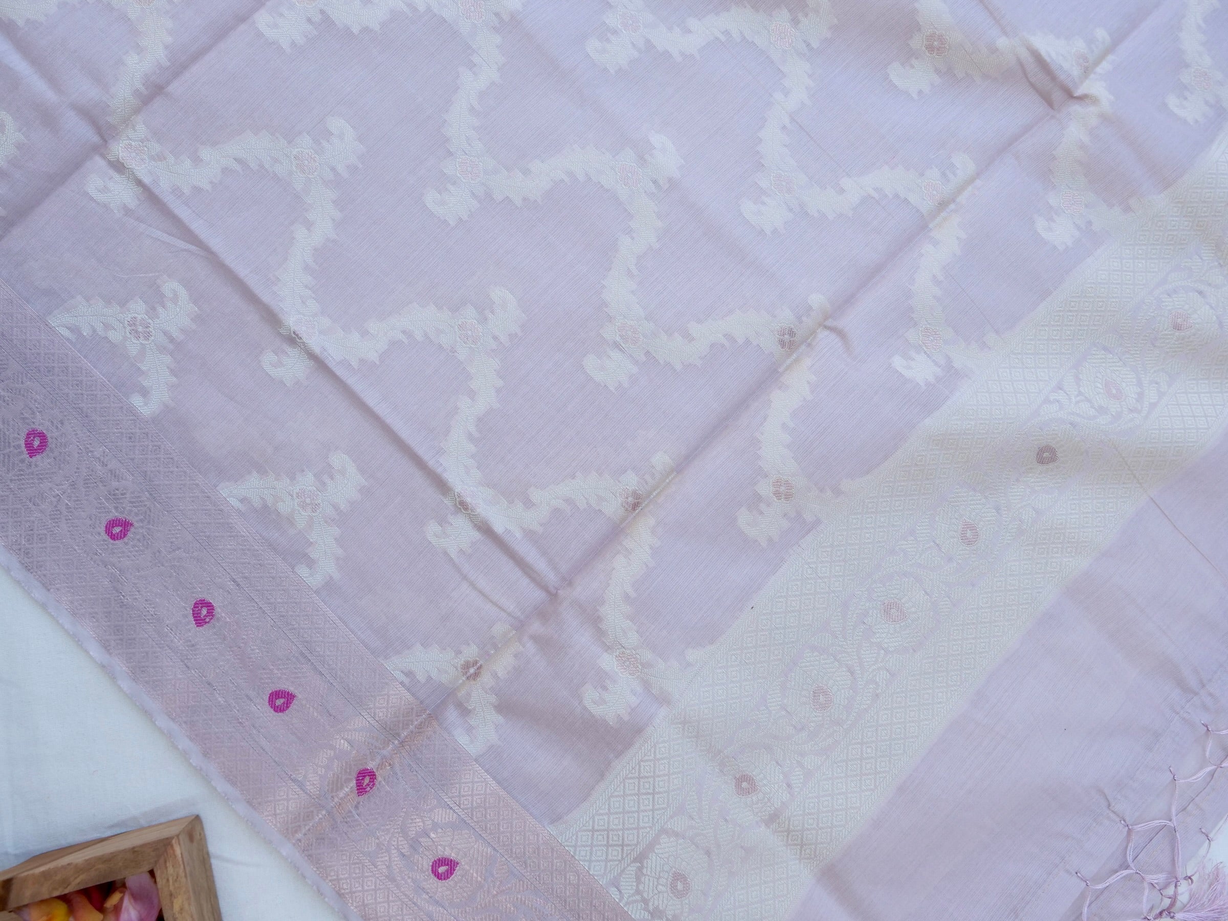 Mauve  Banarasi Cotton Silk Unstitched Suit Set