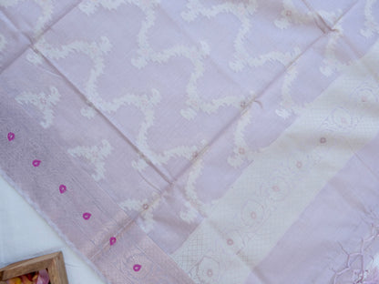 Mauve  Banarasi Cotton Silk Unstitched Suit Set