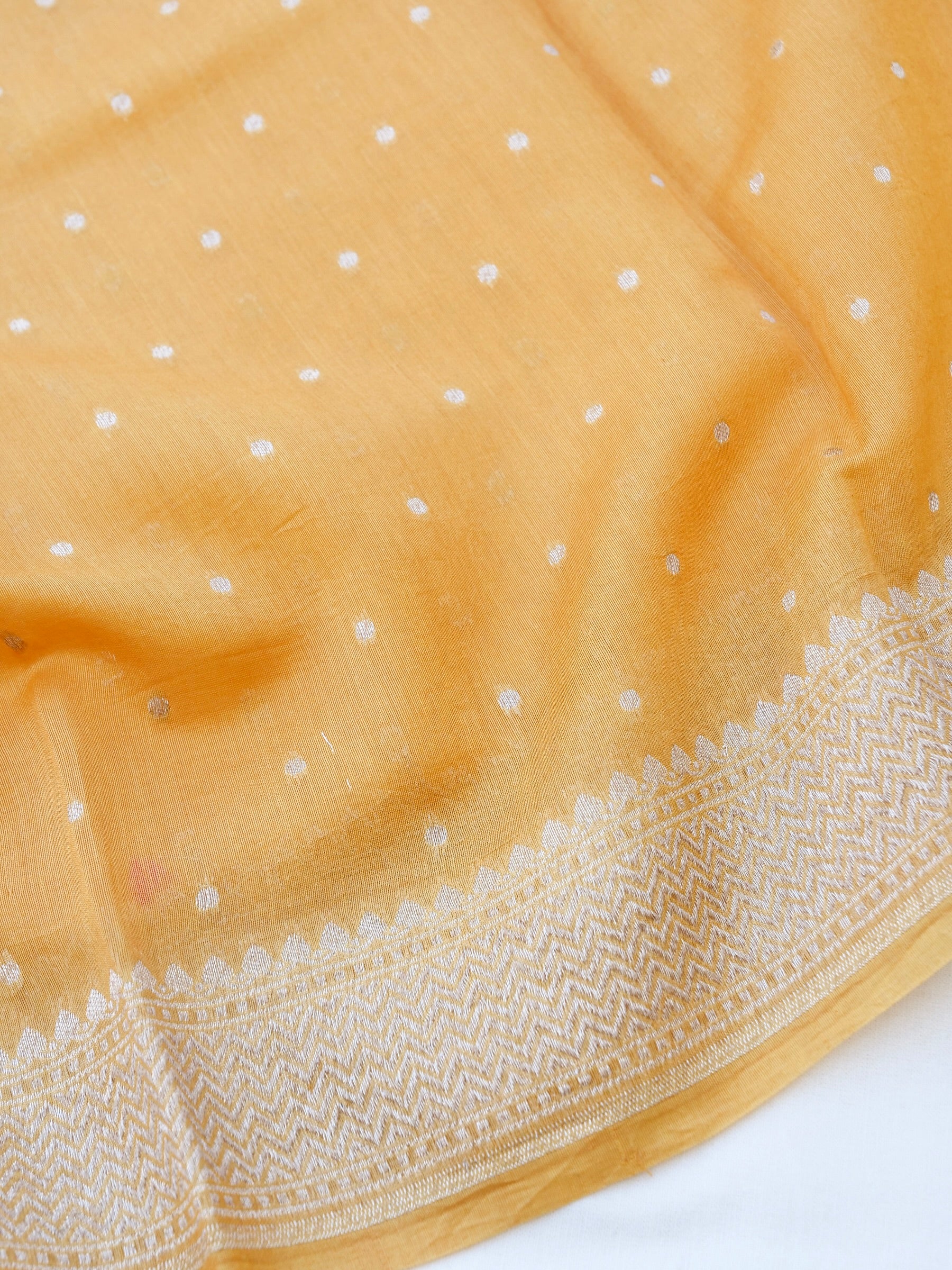 Mustard Cotton Unstitched Banarasi Suit Set