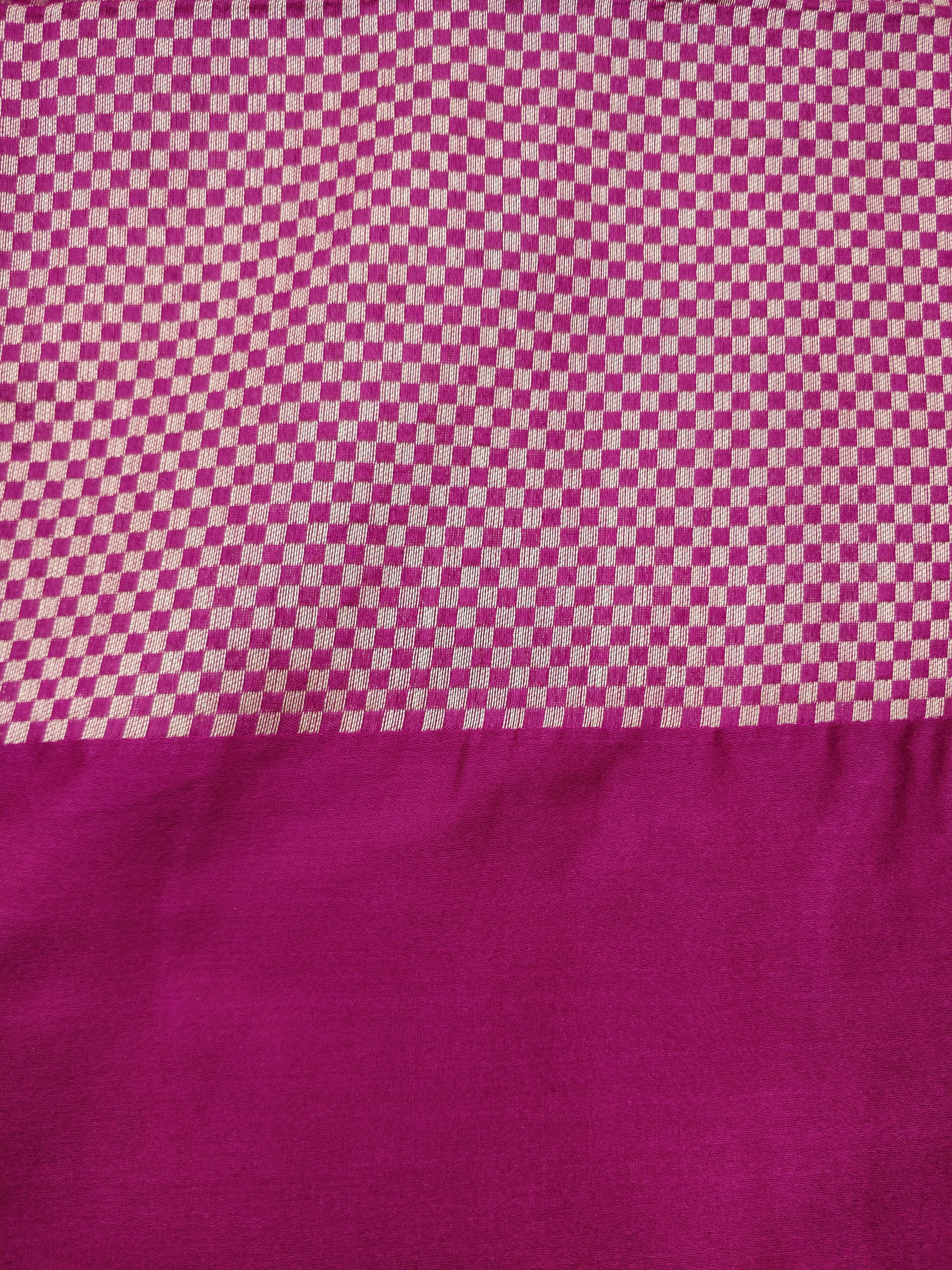 Purple Semi Kataan Pichwai Banarasi Saree With Satin Border