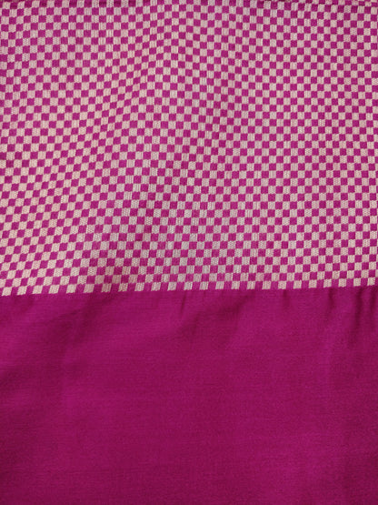 Purple Semi Kataan Pichwai Banarasi Saree With Satin Border