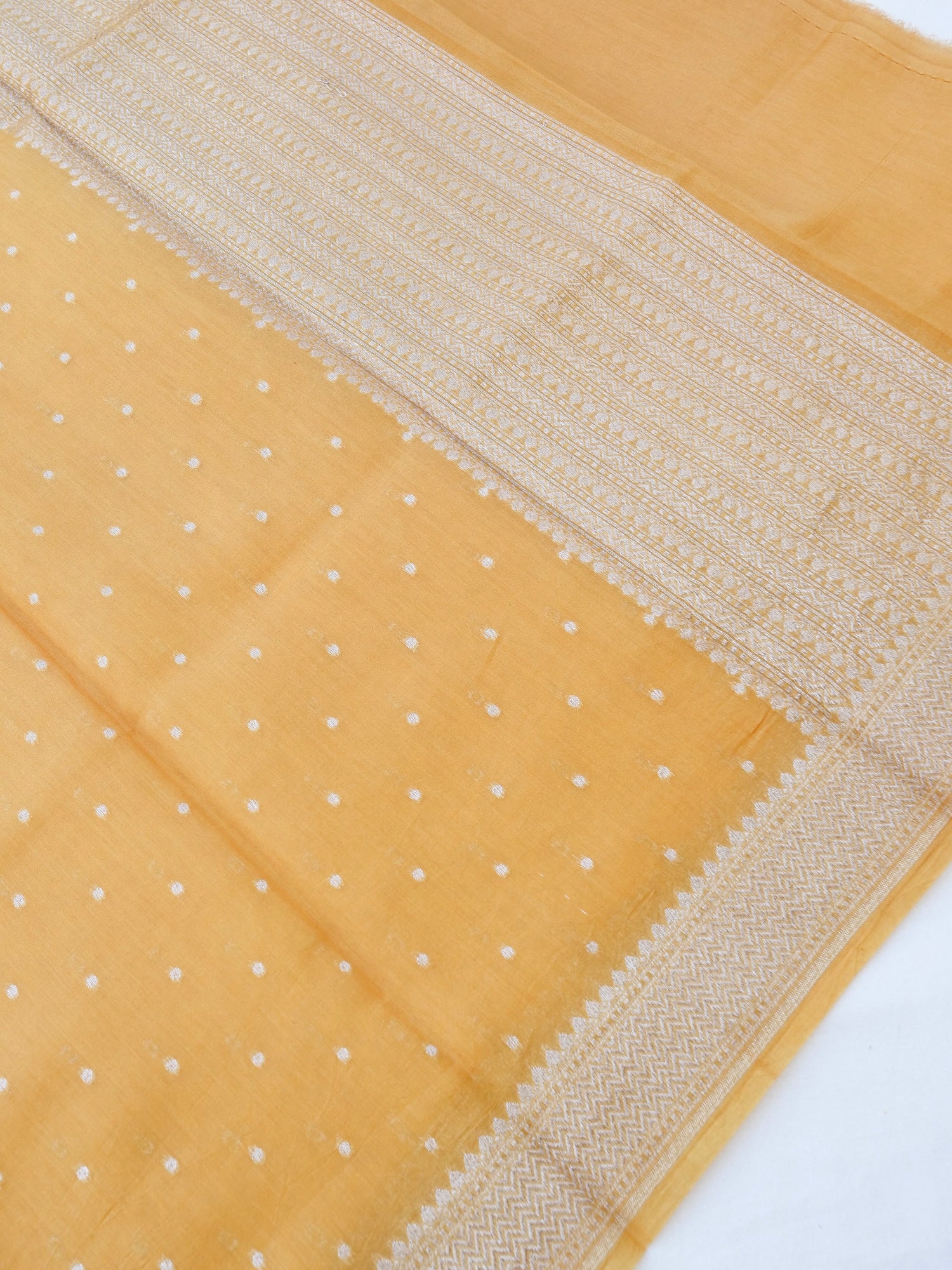 Mustard Cotton Unstitched Banarasi Suit Set