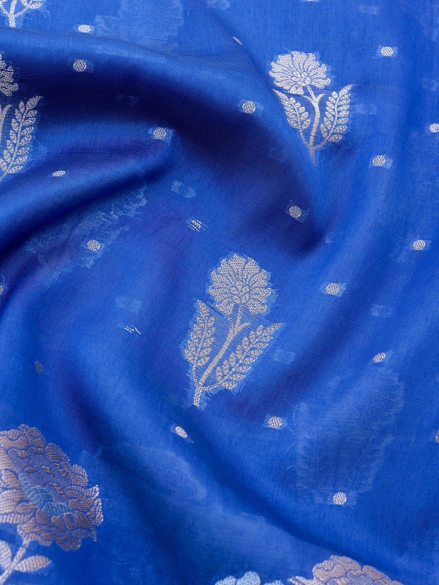 Blue Chiniya Silk Blended Banarasi Saree