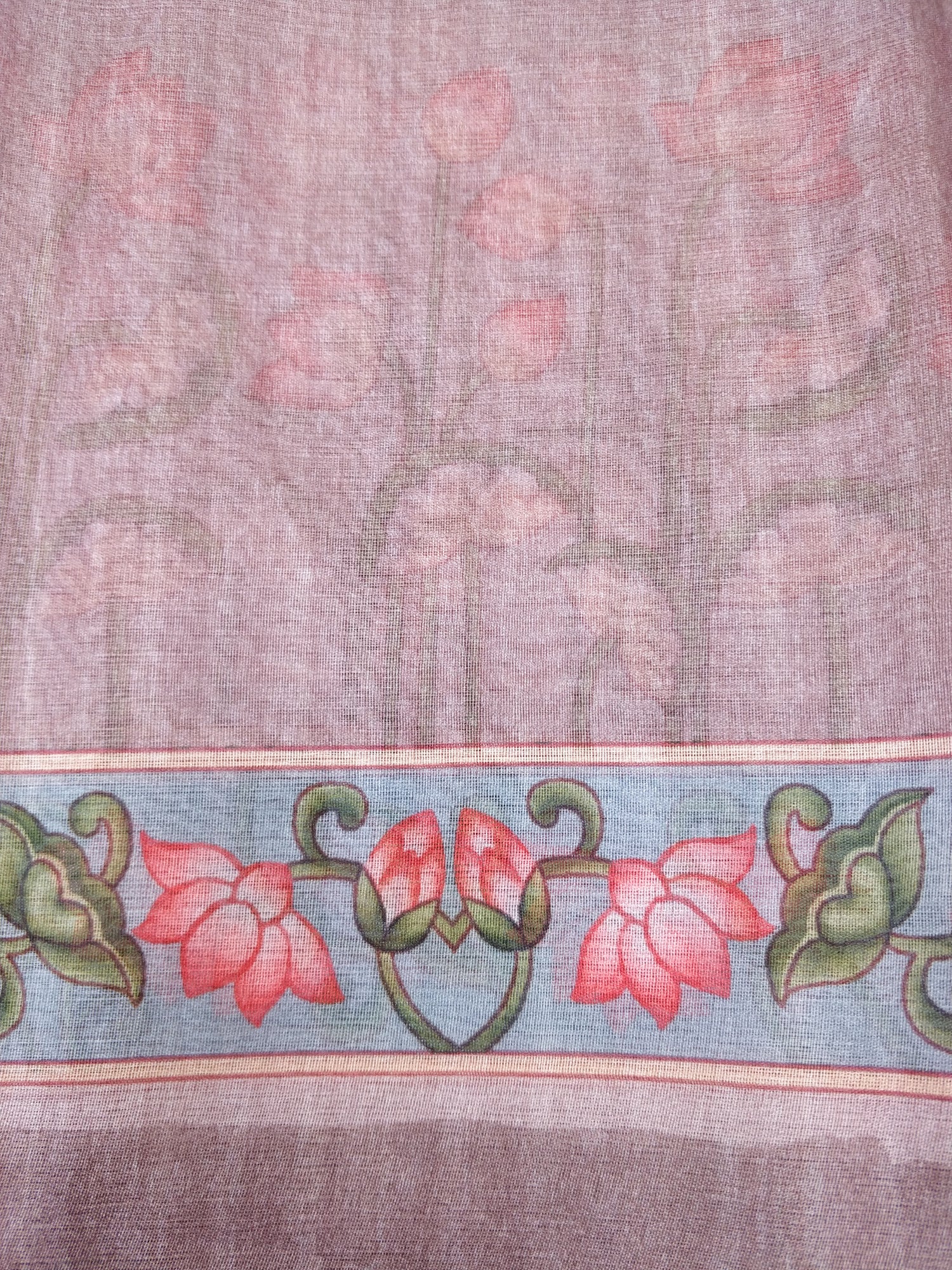 Pink Organza Silk Digital Print Pichwai Saree