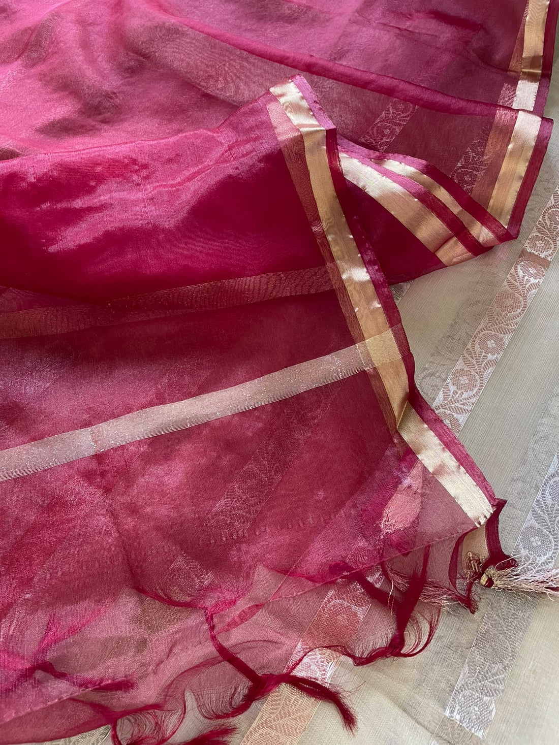 Gold Handwoven Pure Tissue Silk Banarasi Suit Set