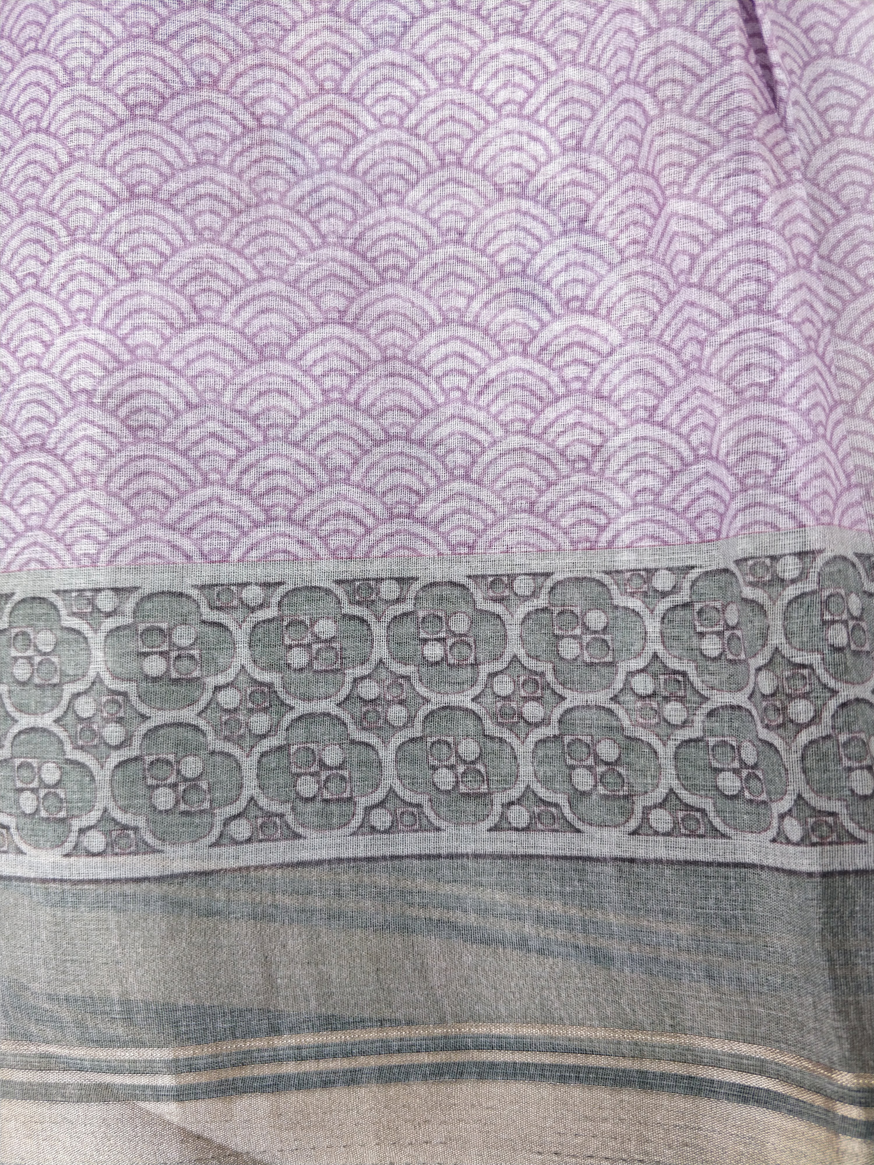Grey Organza Silk Digital Print Pichawai Saree
