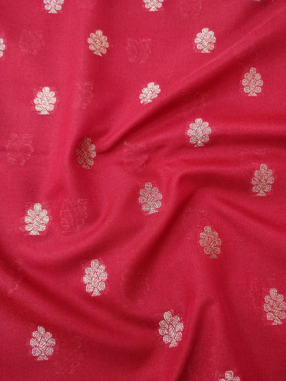 Maroon Cotton Silk Banarasi Unstitched Suit Set