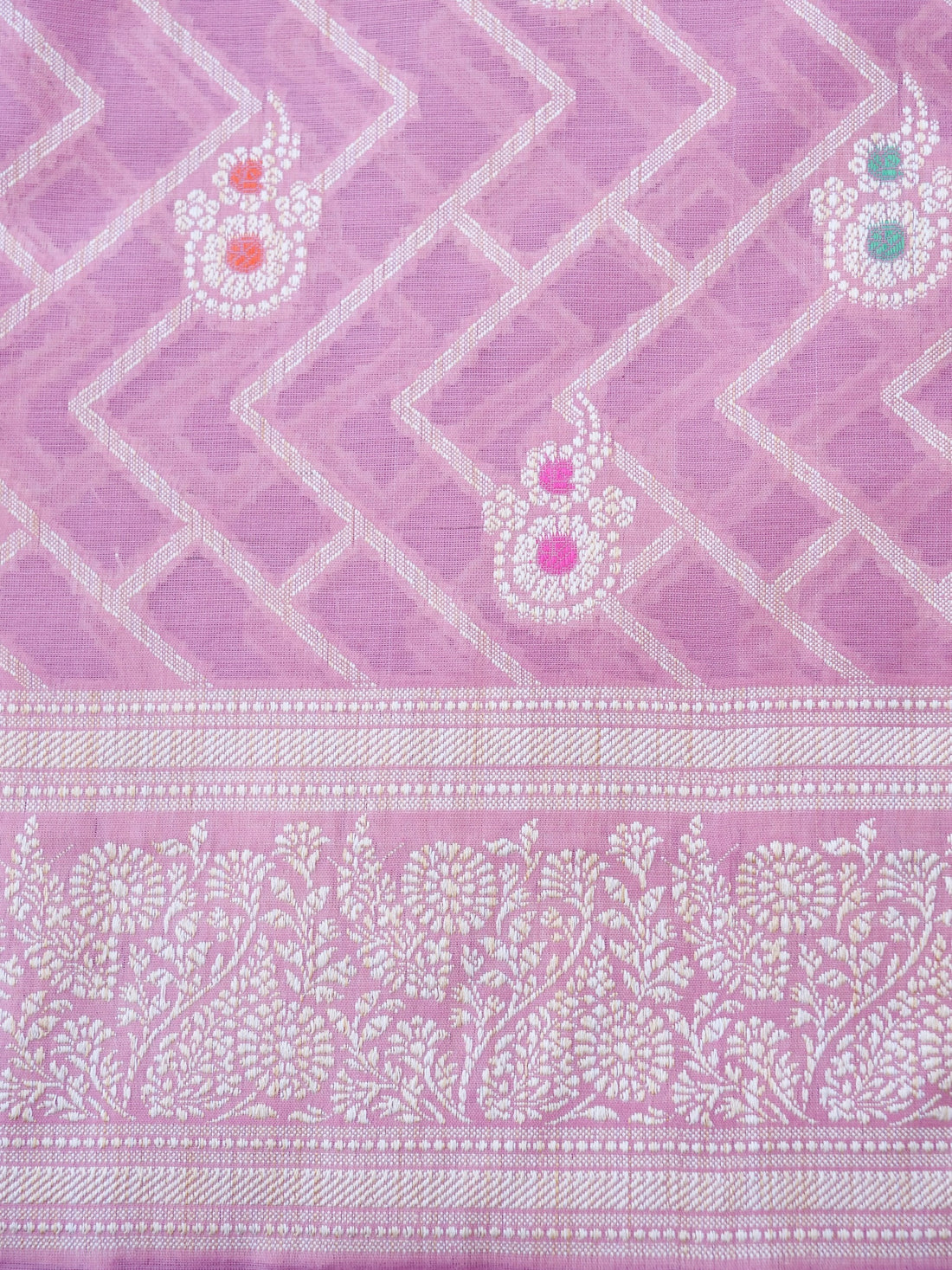 Pink Banarasi Cotton Unstitched Suit Set