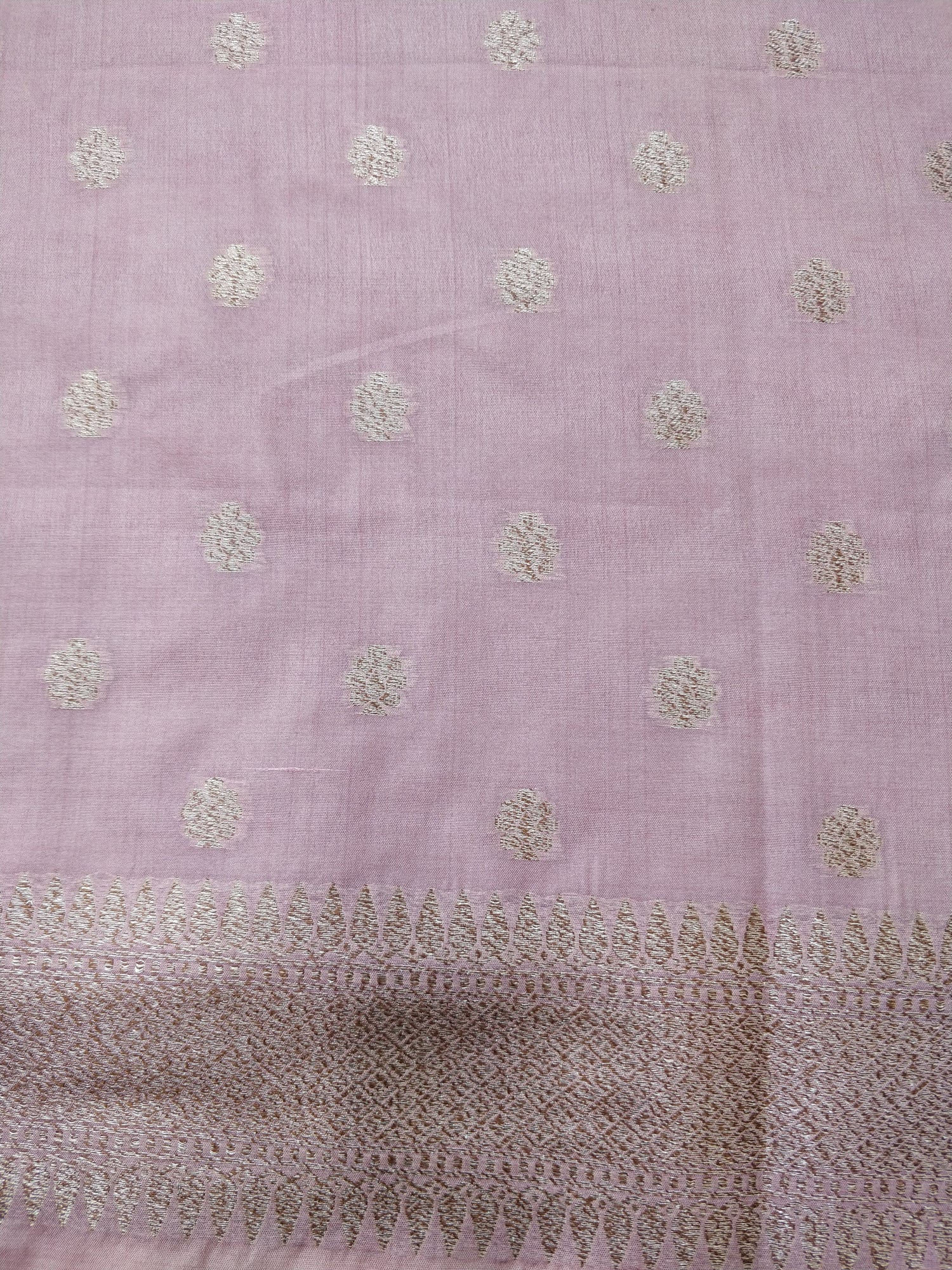 Mauve Cotton Silk Unstitched Banarasi Suit Set