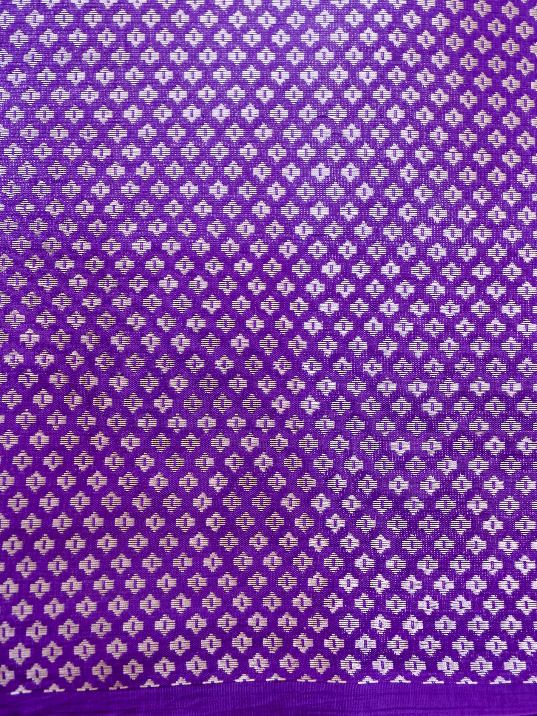 Purple Chiniya Blended Silk Banarasi Saree