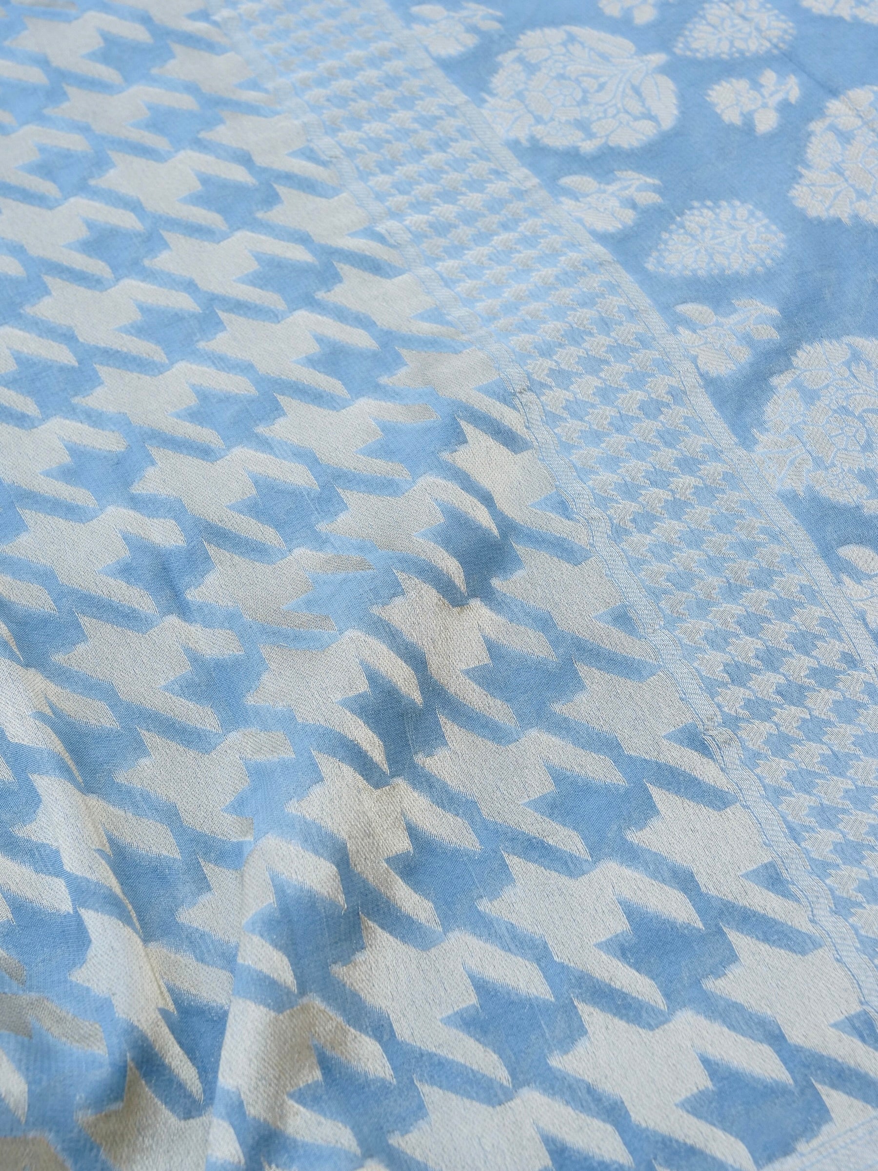 Grey Georgette Silk Banarasi Saree