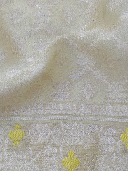 1 m Yellow Handwoven Pure Tissue Silk Blouse Fabric