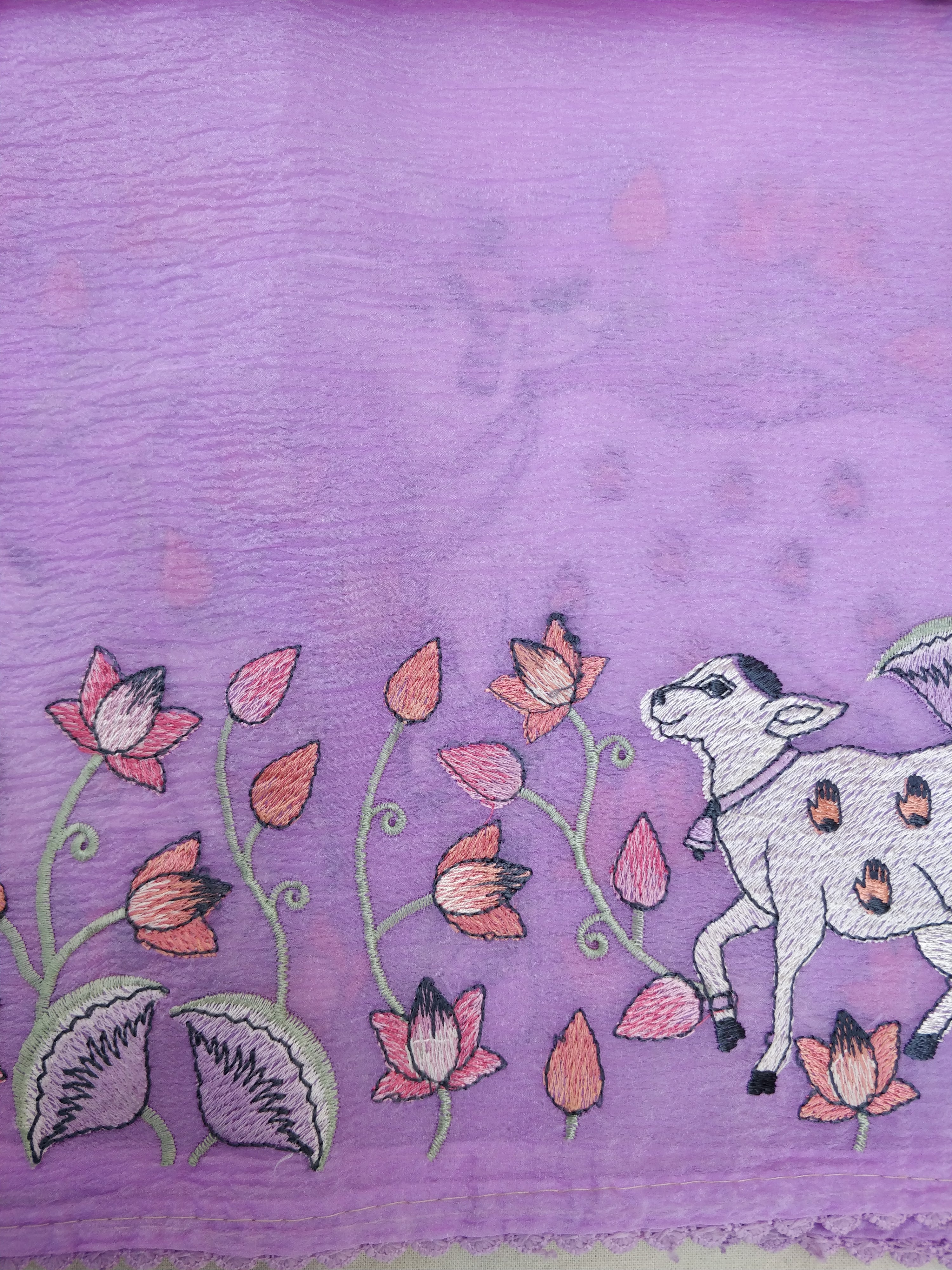 Purple Tissue Pichwai Buti Banarasi Saree With Embroidery