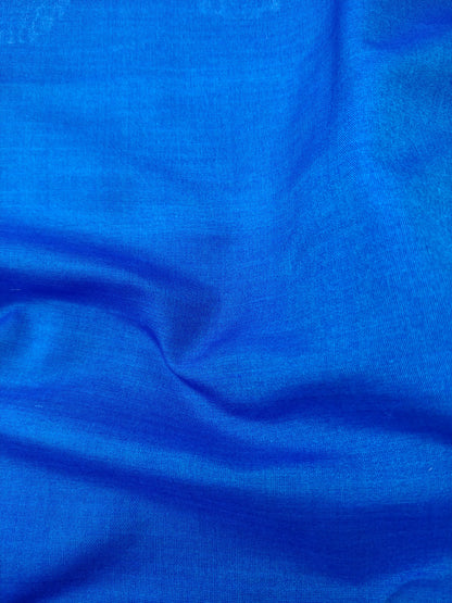 Blue Cotton Silk Banarsi Unstitched Suit Set