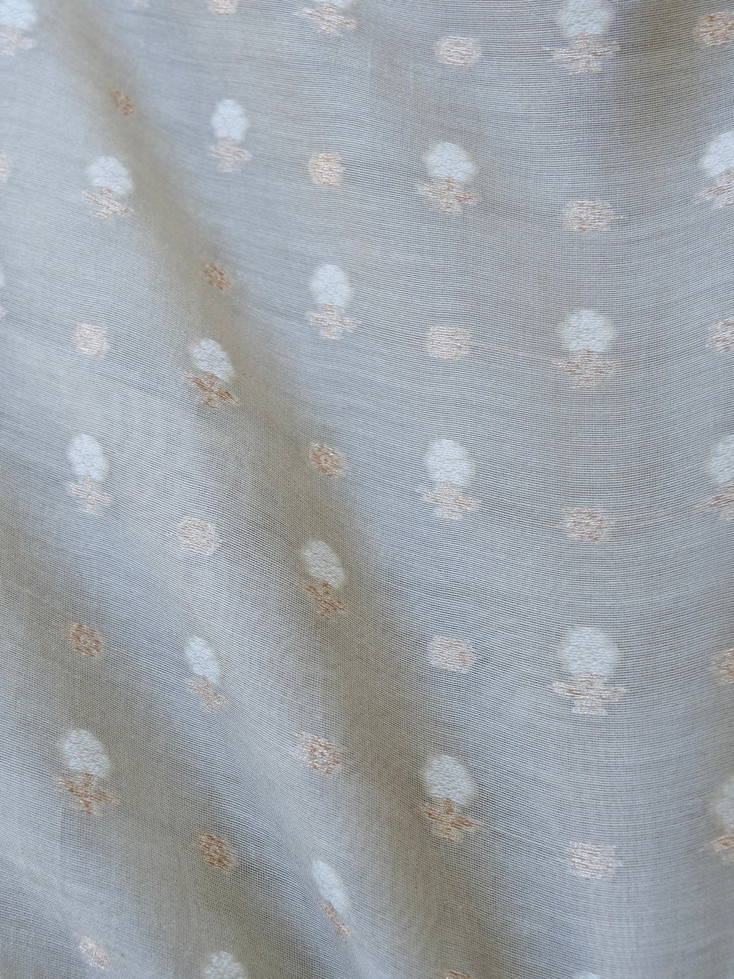 Beige Cotton Unstitched Banarasi Suit Set