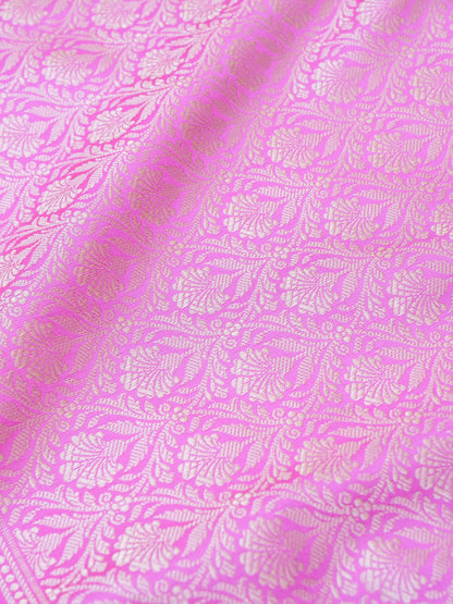 Light Pink Kataan Silk Meena Jangla Banarasi Saree