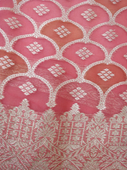 Pink Rangkaat Organza Banarasi Suit Set