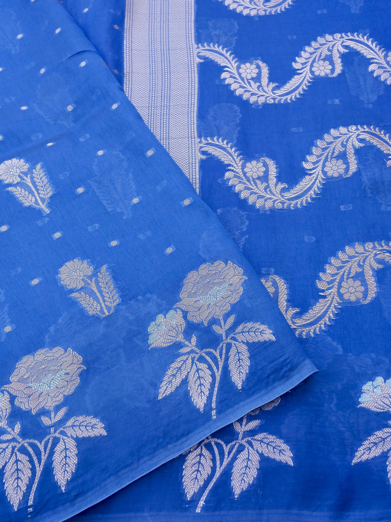 Blue Chiniya Silk Blended Banarasi Saree