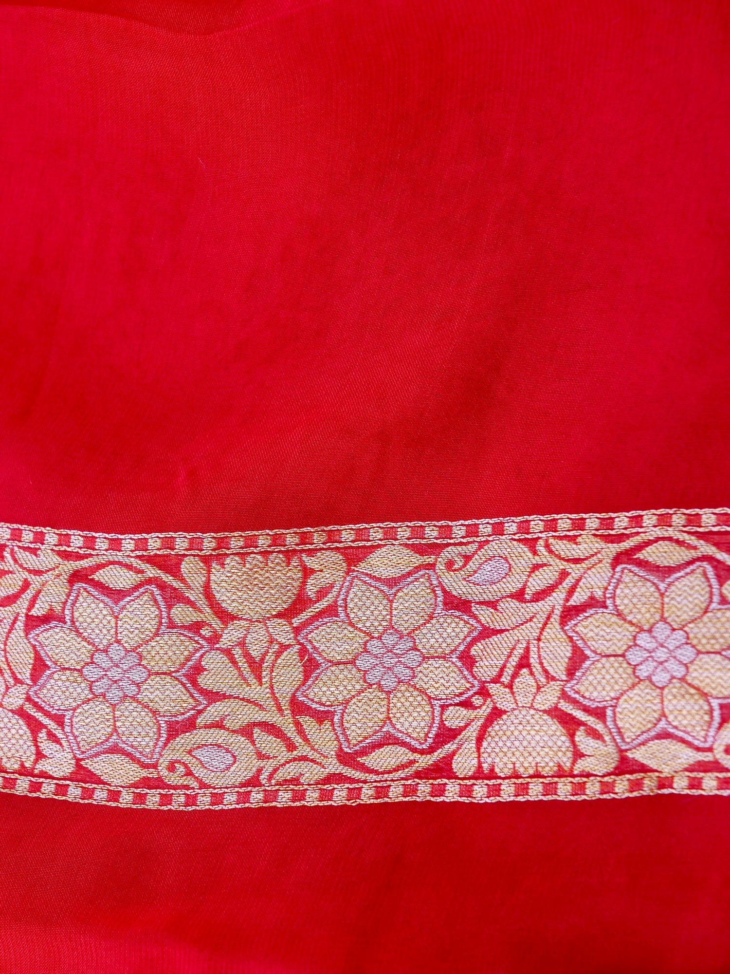 Red Bandhni Georgette Silk Banarasi Saree