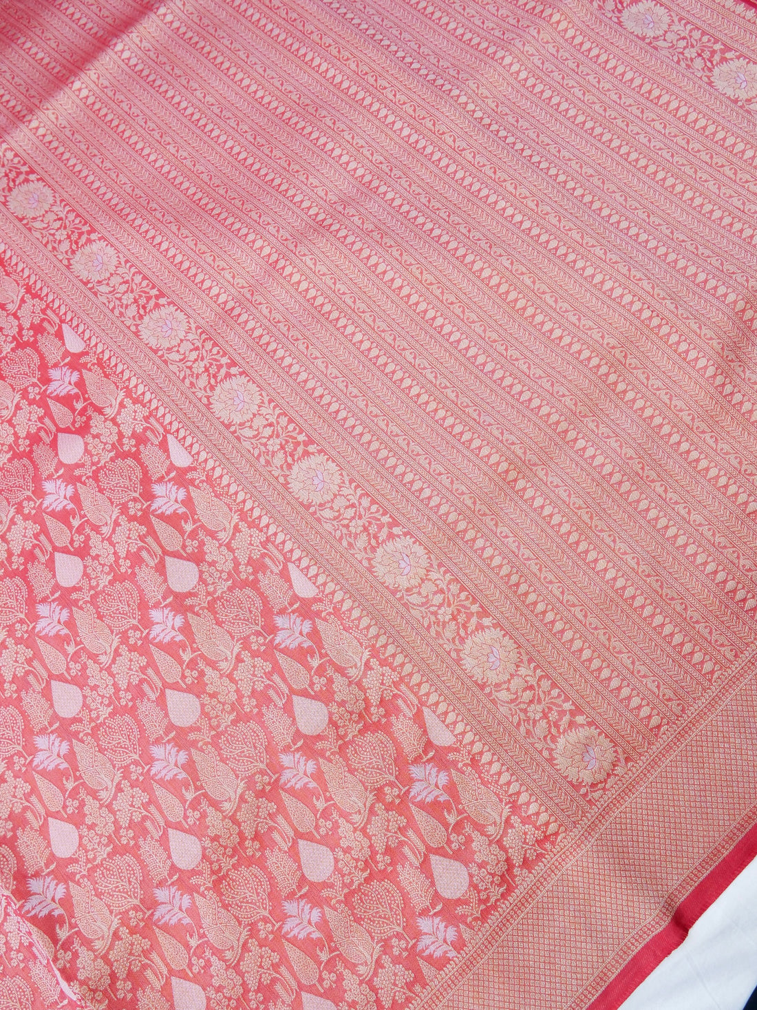 Red Silk Tissue Jangla Banarasi Saree
