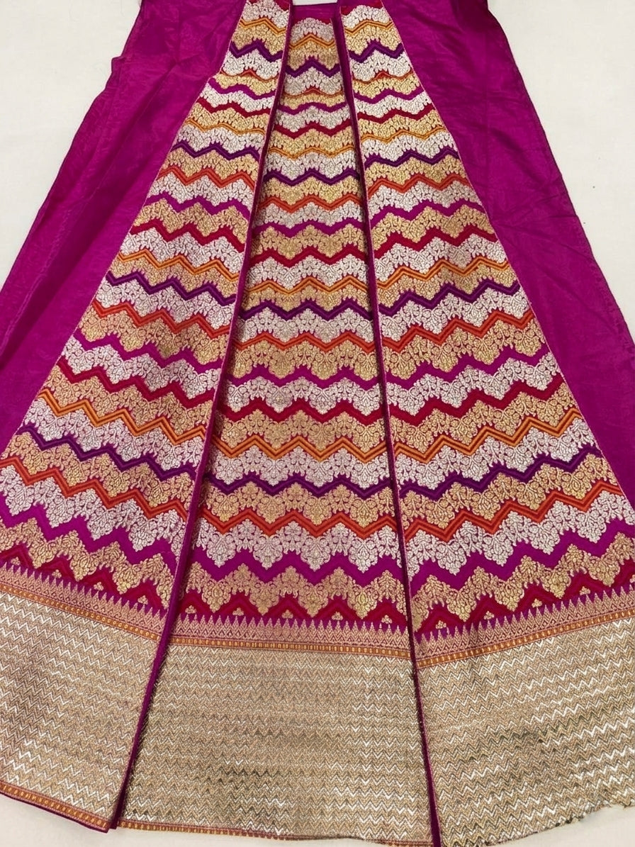 Rangkaat Handwoven Pure  Satin Silk Kadhua Banarasi Lehenga