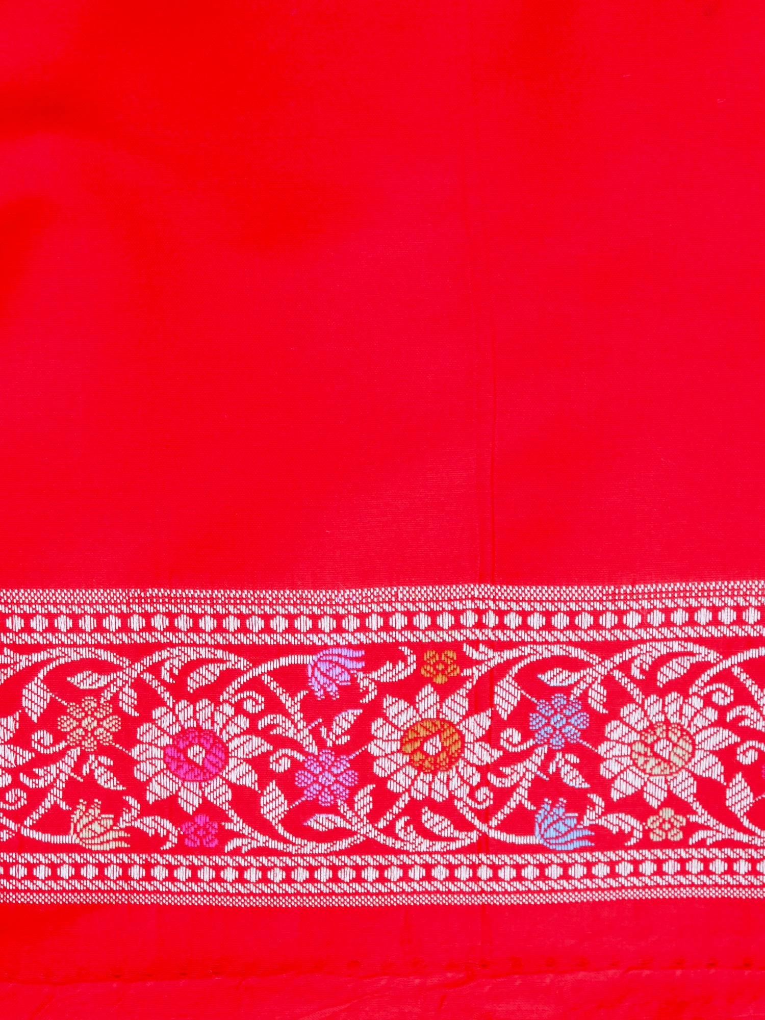 Red Kataan Silk Meena Jangla Banarasi Saree