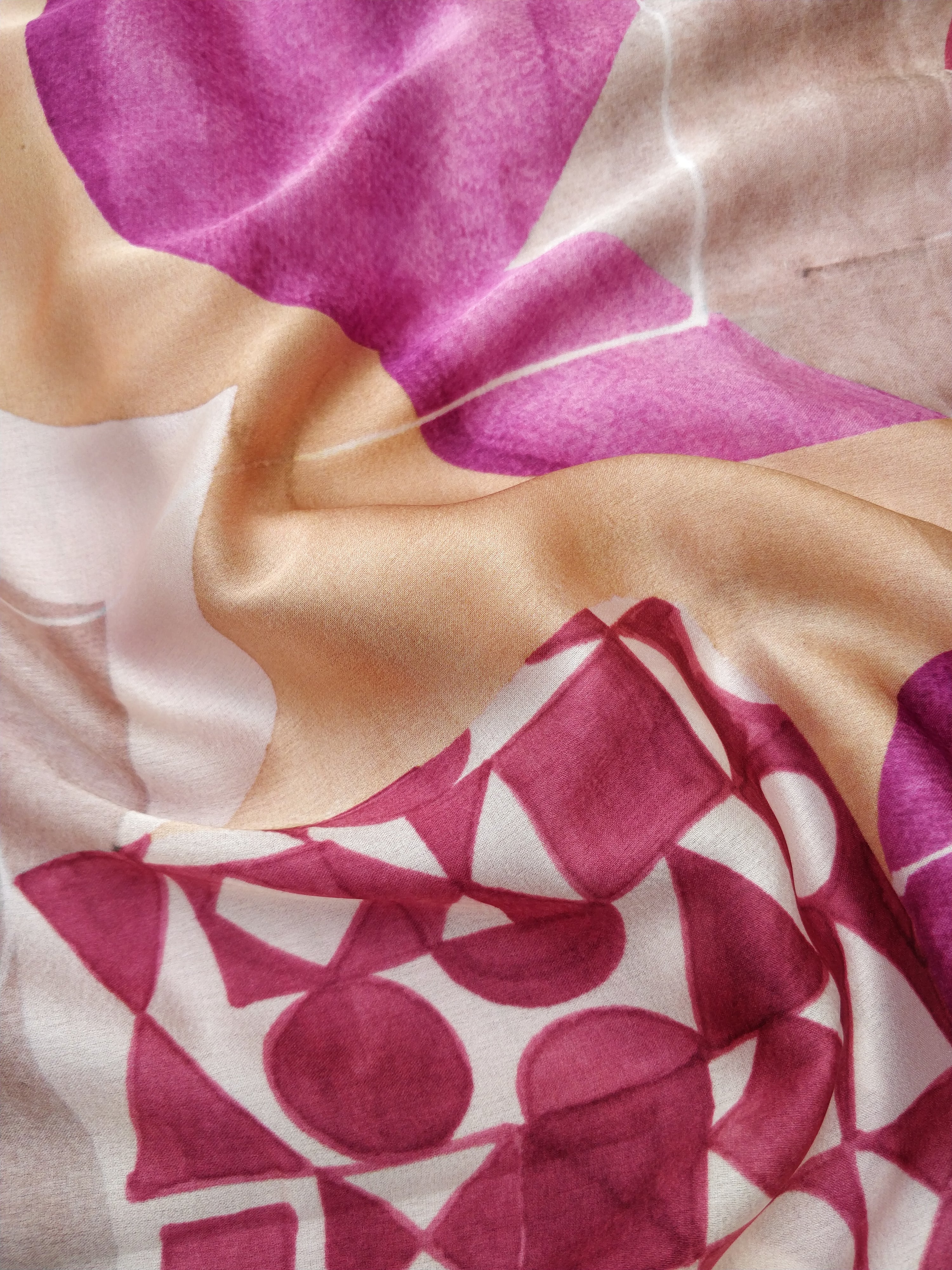 Pink Mul Chanderi Digital Print Banarasi Saree
