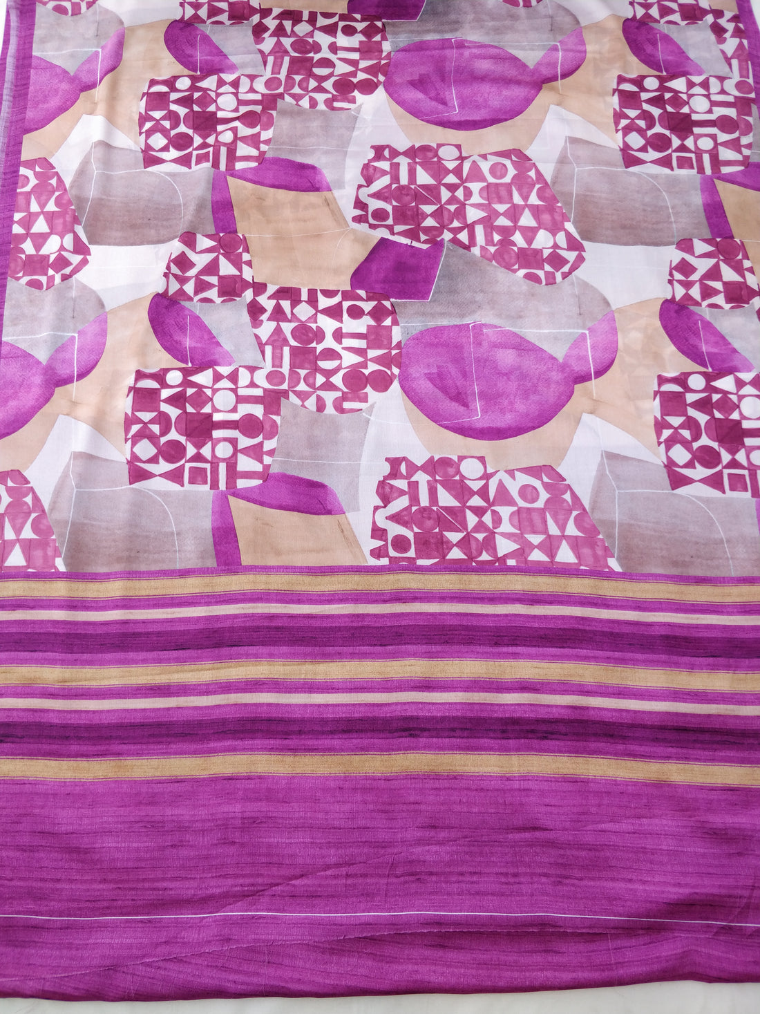 Pink Mul Chanderi Digital Print Banarasi Saree
