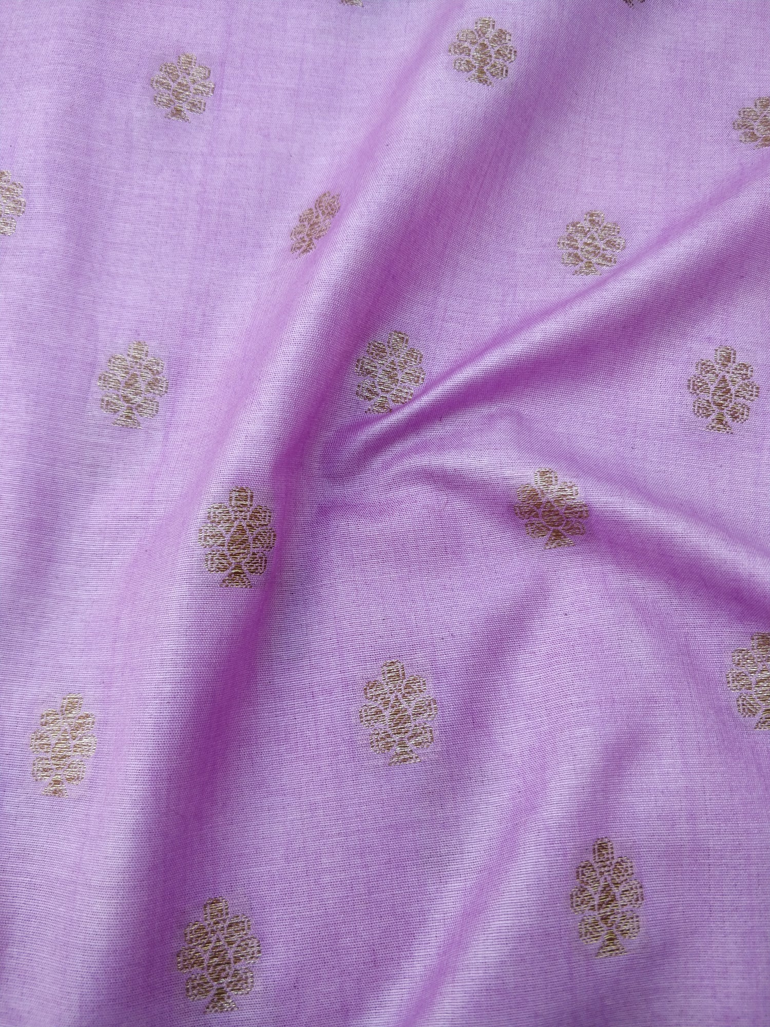 Purple Cotton Silk Banarasi Unstitched Suit Set