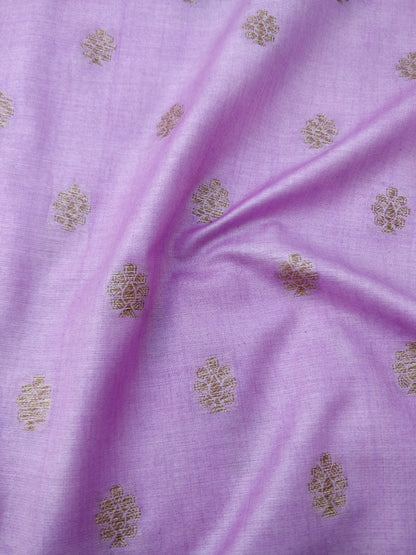 Purple Cotton Silk Banarasi Unstitched Suit Set