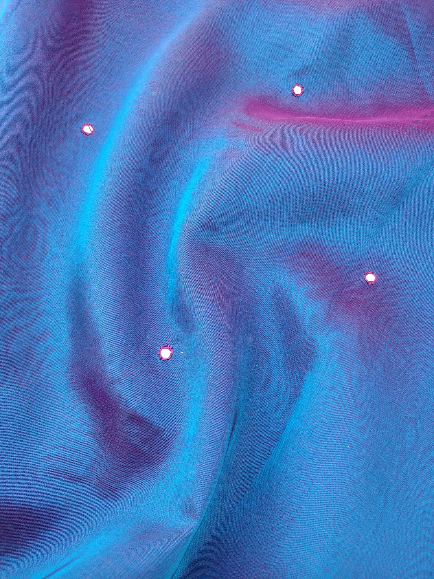 Peacock Blue Tissue Silk Saree with Lace Border