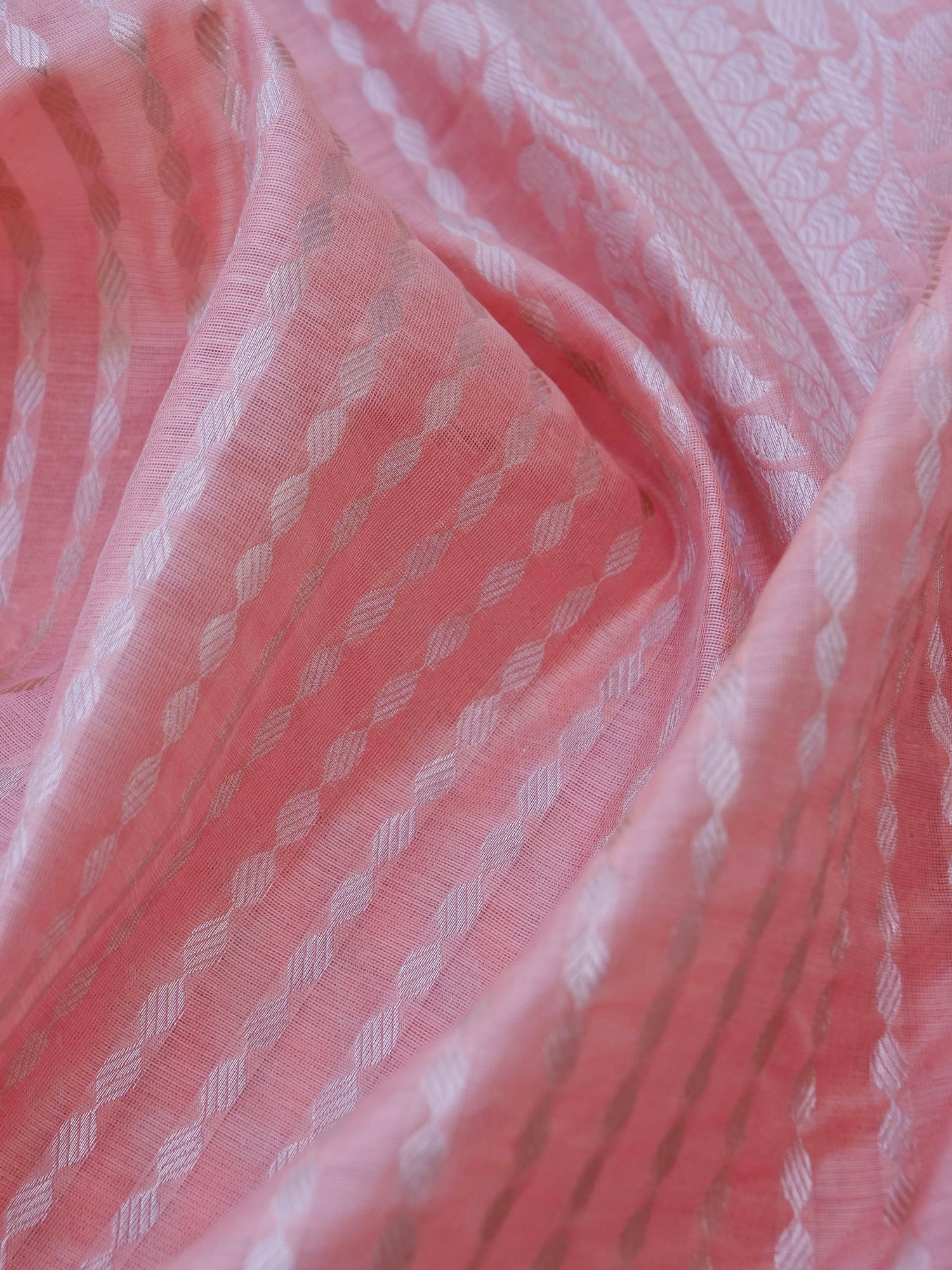 Pink Banarasi Cotton Unstitched Suit Set