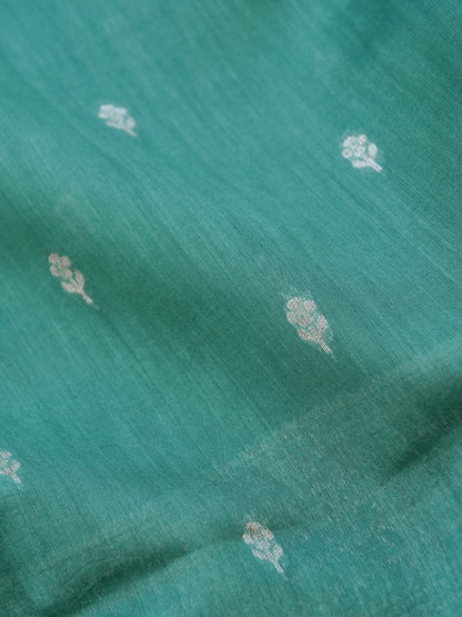 Green Cotton Unstitched Banarasi Suit Set