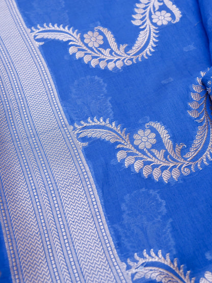 Blue Chiniya Silk Blended Banarasi Saree