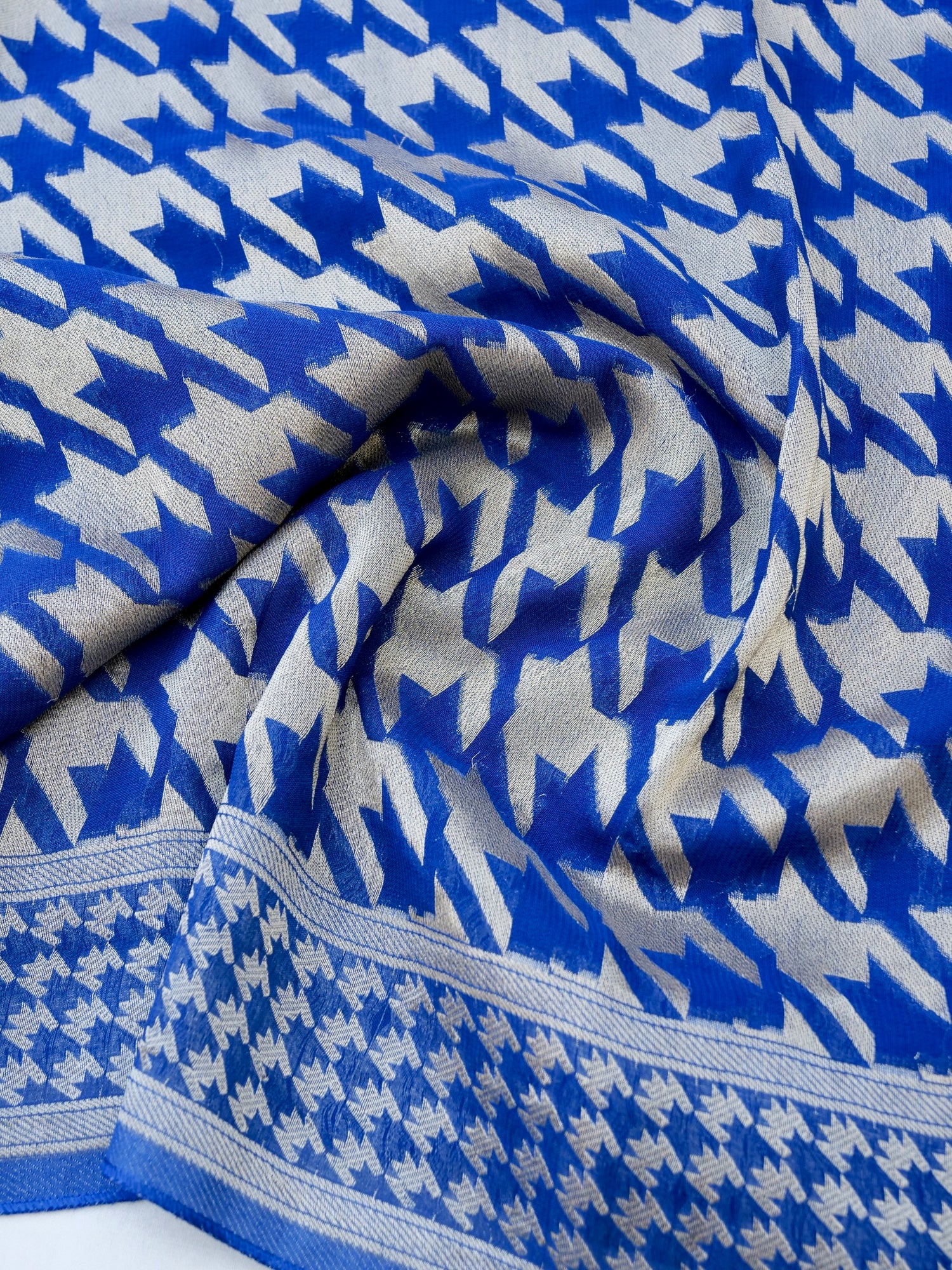 Blue Georgette Silk Banarasi Saree